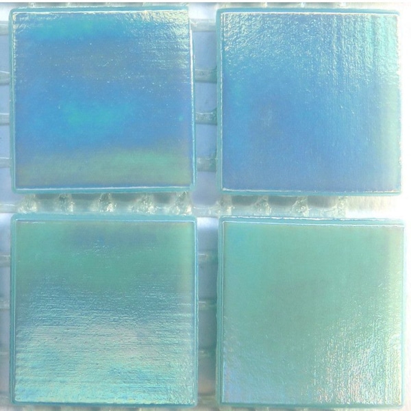 3/4"  Aqua Pearl Iridescent Mosaic Glass Tiles (25) // Mosaic Tiles // Mosaic Supplies // Mosaic Surplus