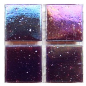 25  3/4" Eggplant Iridescent Mosaic Glass Tiles//Mosaic Supplies//Mosaic Surplus//Vitreous Glass