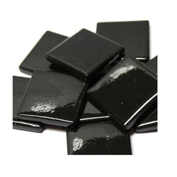 Mosaic Tiles//large 25mm Opal Black Glass Tiles 100g (+\- 18pc) //Mosaic Surplus