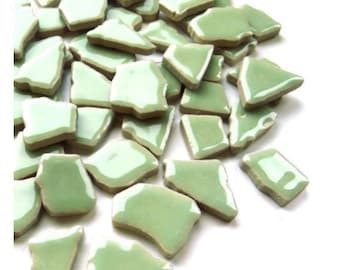 Peppermint Green Glazed Ceramic Jigsaw Tiles//Mosaic Tiles//Mosaic Surplus // Ceramic tiles