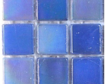 3/5" (15mm) Blue Moon Mix Iridescent Mosaic Glass Tiles (25 count) //Mosaic Surplus//Mosaic Suplies//Mosaic Tiles