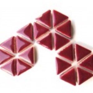 50g Merlot Red Ceramic Triangles (15mm) (+\-45count)//Ceramic Tiles //Mosaic Tiles//Mosaic Surplus