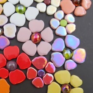 Mosaic Tiles/Botanical Mix Glass Petals 1/4 pound 75pc Sakura Petal Mix/mosaic surplus image 9