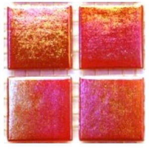 3/4" Ruby Red Iridescent Mosaic Glass Tiles  (25 count)// Mosaic Tiles // Mosaic Suplies // Mosaic Surplus