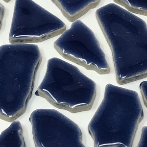 Indigo Blue Glazed Ceramic Jigsaw Tiles//Mosaic Tiles//Mosaic Surplus // Ceramic tiles
