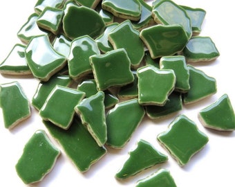 Eucalyptus Green Glazed Ceramic Jigsaw Tiles//Mosaic Tiles//Mosaic Surplus // Ceramic tiles