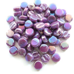 Mosaic Tiles/ 100 MINI 8mm Vibrant Purple PEARLESCENT Darling Dotz//Mosaic Supplies//Mosaic Surplus//Mosaic Glass