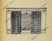 Georgian 18th Century Window - Digital Download Image Transfer Pillow Burlap Iron-On Teeshirt Fabric Scrapbooking Digital Stamp