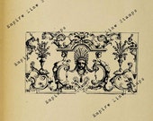 French 18th Century Ornate Wall Panel - Digital Download Image Transfer Pillow Iron-On Teeshirt Fabric Scrapbooking Digital Stamp Clipart