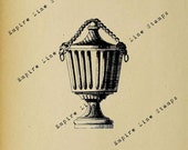 Ornate Neoclassical Vase - Digital Download Image Transfer Pillow Burlap Iron-On Teeshirt Fabric Scrapbooking Digital Stamp