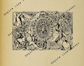 Baroque Mural - Digital Download Image Transfer Pillow Burlap Iron-On Teeshirt Fabric Scrapbooking Digital Stamp