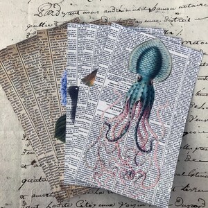 Vintage Français - Journal Ephemera Nature Cards Tags Craft Elements Scrapbook Fournitures
