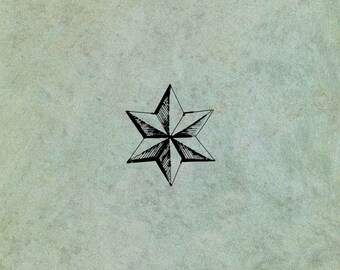 Faceted Star SMALL - Antique Style Clear Stamp