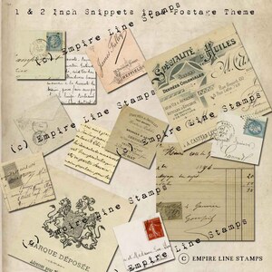 Inchies Squares Postage Ephemera Francés Cartas Postage ATC Scrapbooking Papercrafts Instant Download Digital Descargar Digital Descargar