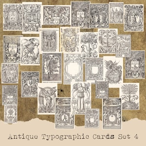 Vintage typographic Symbols Cards 30 Designs Set 4