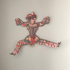 DIGITAL DOWNLOAD 19th Century French Paper Puppet Jumping Jack Jill Pierot Articulated Paper Doll Print Cut and Make