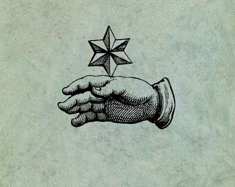 Hand with Star - Antique Style Clear Stamp
