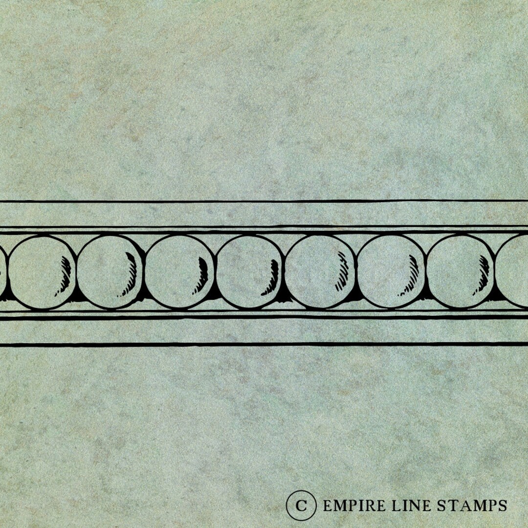 Border Header Stamp Neoclassical Ornate Pearls Circles Balls LARGE ...