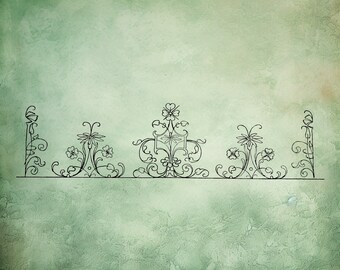Baroque Ornamental Stamp Horizontal Ornate Floral Banner - Antique Style Clear Stamp 16/7