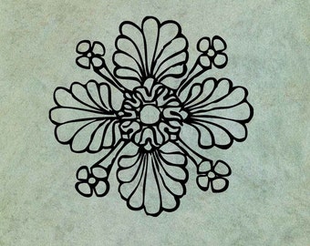 Neoclassical Flower 2 - Antique Style Clear Stamp