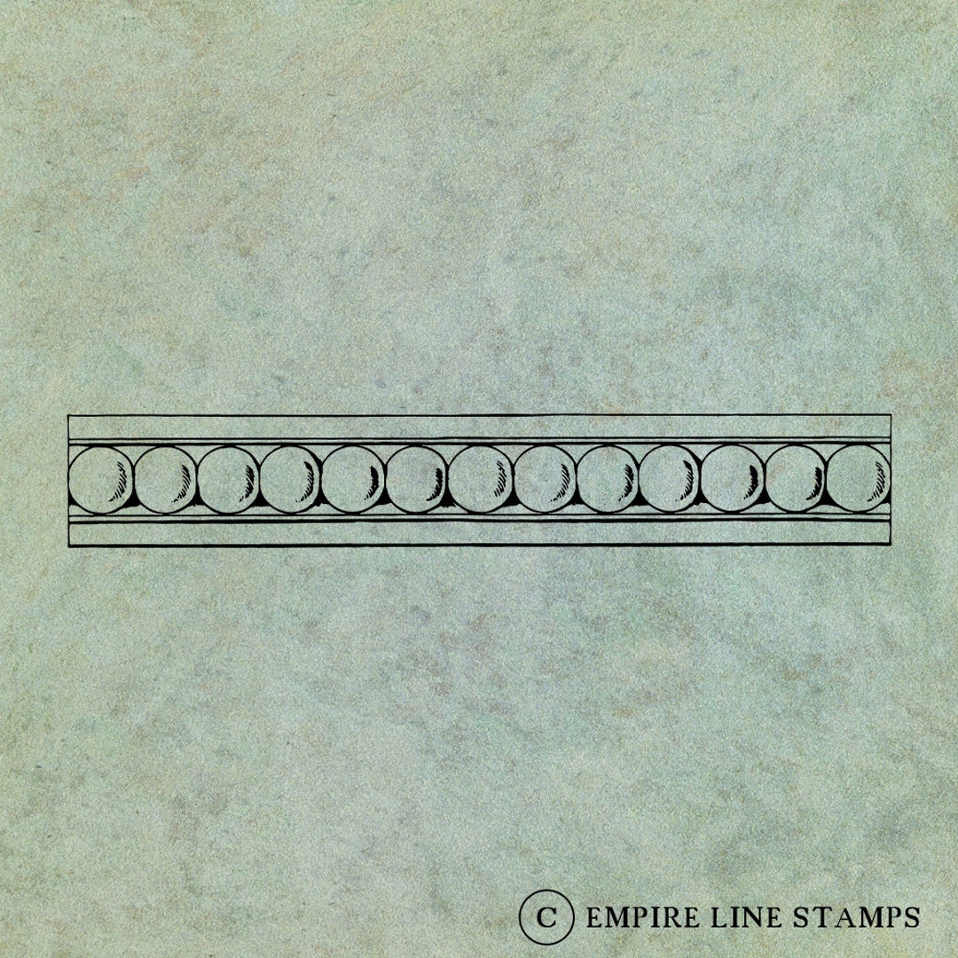 Border Header Stamp Neoclassical Ornate Pearls Circles Balls SMALL ...
