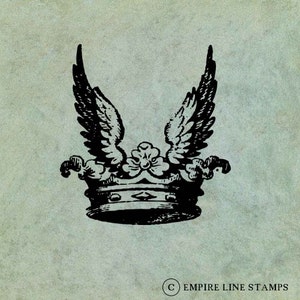 Crown with Wings - Antique Style Clear Stamp