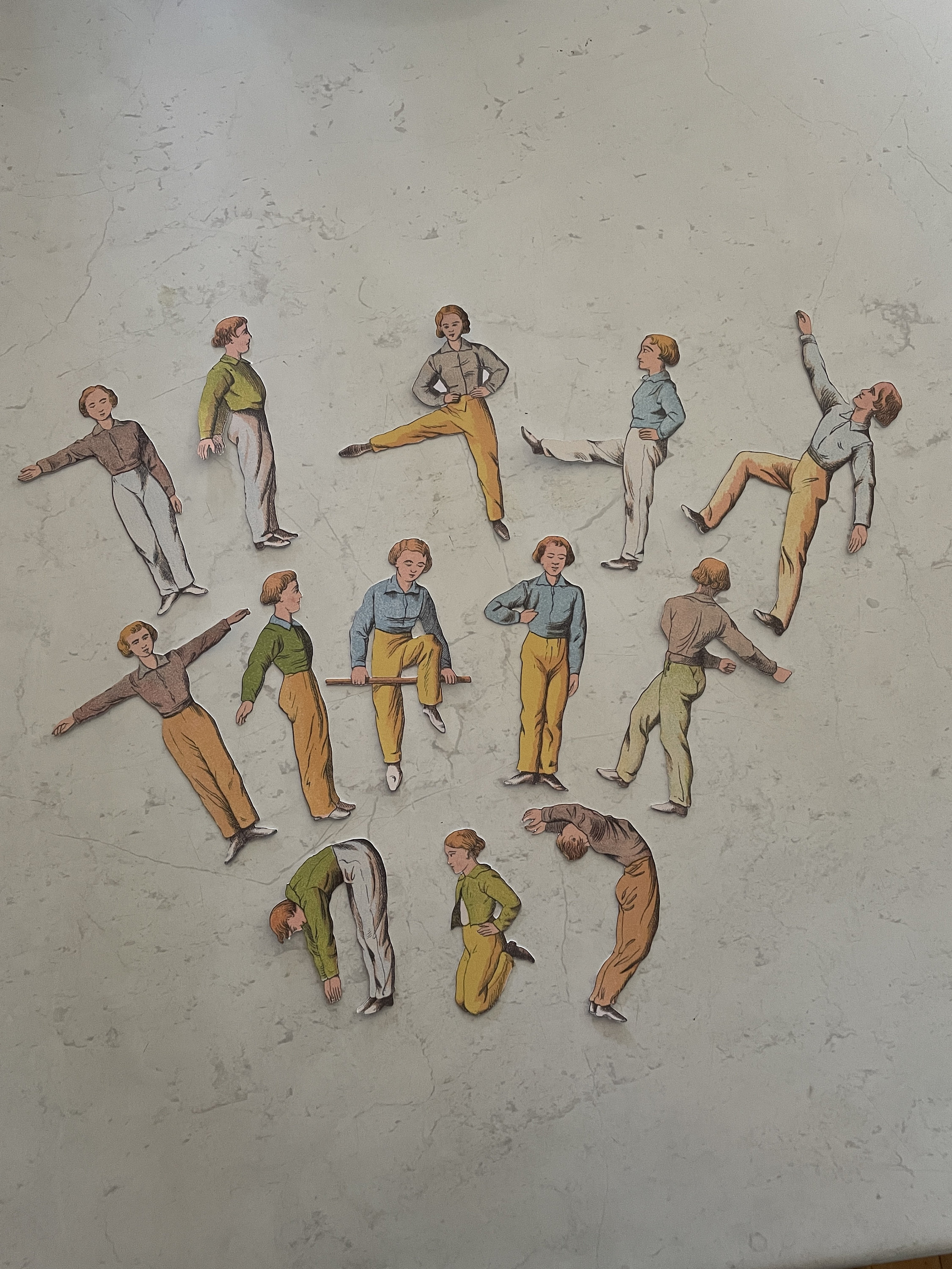 Vintage Gymnastic Physical Exercise Cutout Bunting Garland KIT Ephemera ...