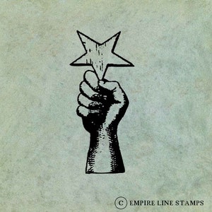 Hand Holding Star  - Antique Style Clear Stamp