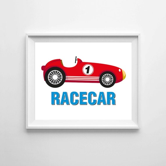 Race Car Print Red Race Car Print Boy Room Art Playroom - Etsy
