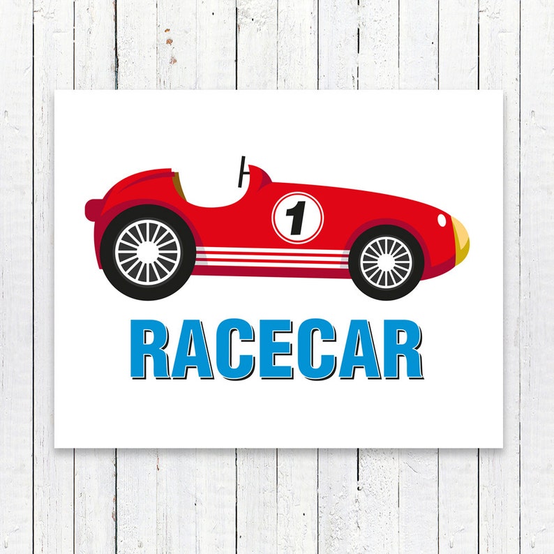 Race Car Print Red Race Car Print Boy Room Art Playroom - Etsy