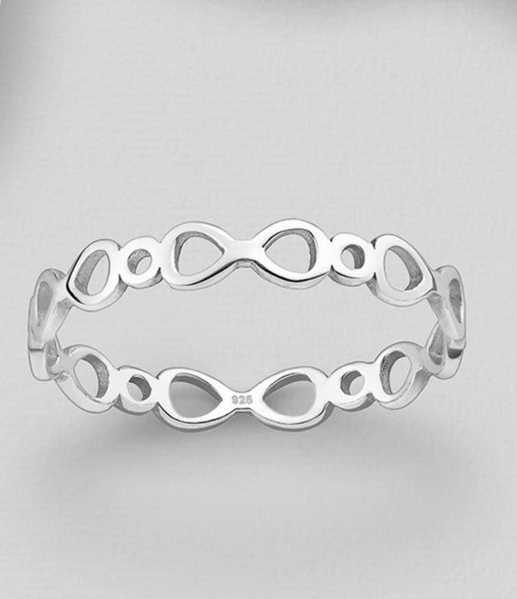 925 Sterling Silver Infinity Cross Over Ring, Infinity Ring