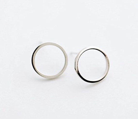 Sterling Silver Hollow Circle Ladies Fashion Earrings