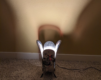 Upcycled Ski Uplight with LED Bulb