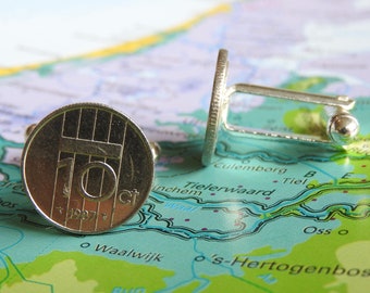 Netherlands/Dutch dime cufflinks personalized birth/wedding 1990 - 1991 - 1992 - 1993 - 1994 - 1995 - 1996 - 1997 - 1998 - 1999 - 2000 -2001