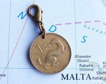 Malta coin charm - 3 different designs - made of genuine coins - weasel - Penthesilea - Maltese cross - Design your own charm bracelet!