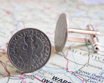 Poland 1923 vintage 10/20 Zloty coin cufflinks - made of vintage coins from Poland - birth year - wedding gift - groom - birthday present