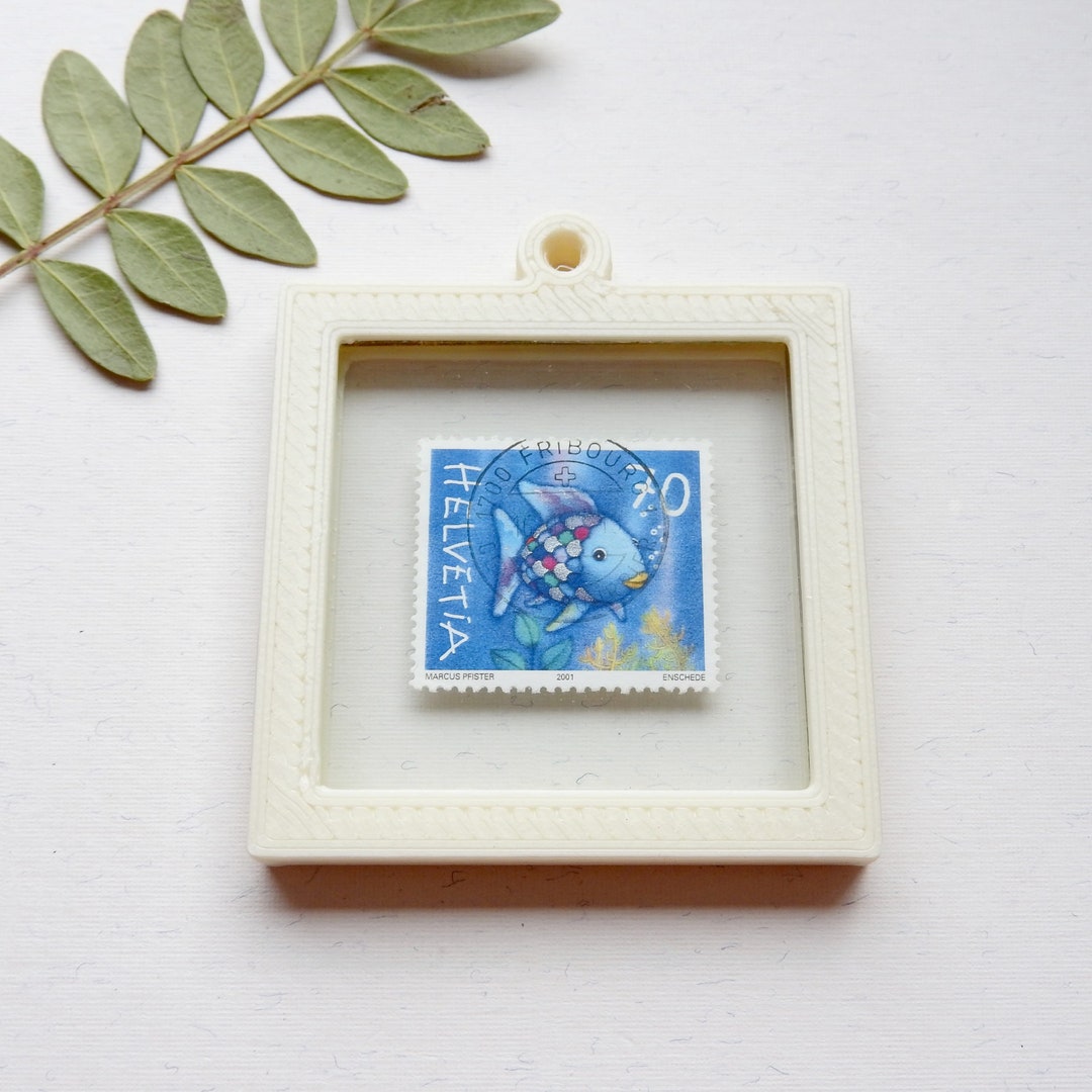 the-rainbow-fish-framed-stamp-in-3d-printed-mini-frame-marcus-pfister