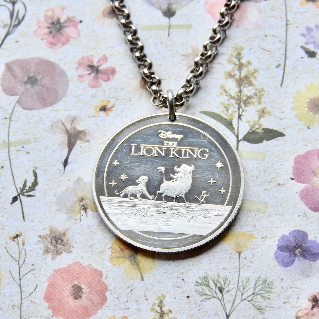 Timon And Pumbaa Necklace Buy The Lion King Disney Silver Plated Coin  Necklace|limited Edition