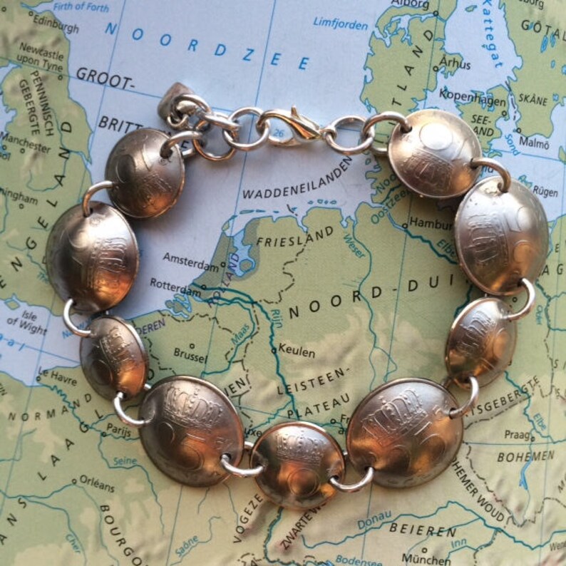Dutch coin bracelet in birth year-Netherlands-1982-1983-1984-1985-1986-1987-1988-1989
