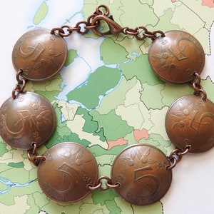 Bransoletka z Holandii/Holandii z lat 1948-2000 za 1 pensa, na urodziny/ślub/rok jubileuszowy - spersonalizowana bransoletka urodzinowa z lat 1950/1955/1960/1965/1970/1975/1980