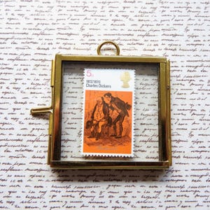 Dickens|Shakespeare framed Postage Stamp | Miniature Wall Art | Literary Gift | Book Lover Decor | To be or not to be