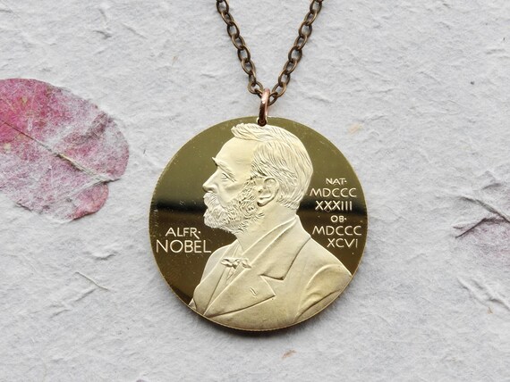 Alfred Nobel Token Necklace Limited Edition Nat Mdccc Etsy