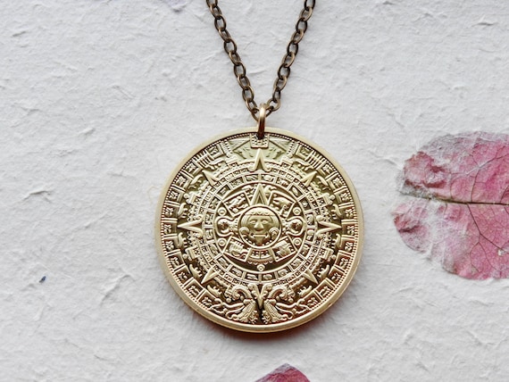 Aztec coin necklace sale