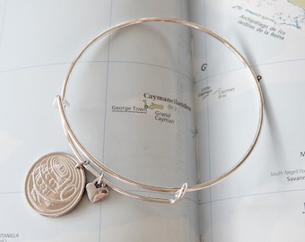 Cayman Islands Coin Bangle Bracelet Made of Genuine Coins Cayman