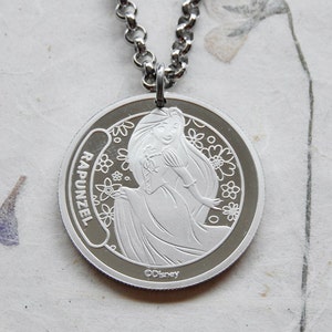 Rapunzel Disney silver coin necklace/keychain |limited edition|Disney lover|movie jewelry| Rapunzel necklace | Rapunzel jewelry