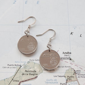 Boucles d'oreilles en pièces d'Aruba 4 modèles différents faites de pièces de monnaie des Antilles néerlandaises Bijoux Aruba Souvenir d'Aruba Mariage d'Aruba image 2