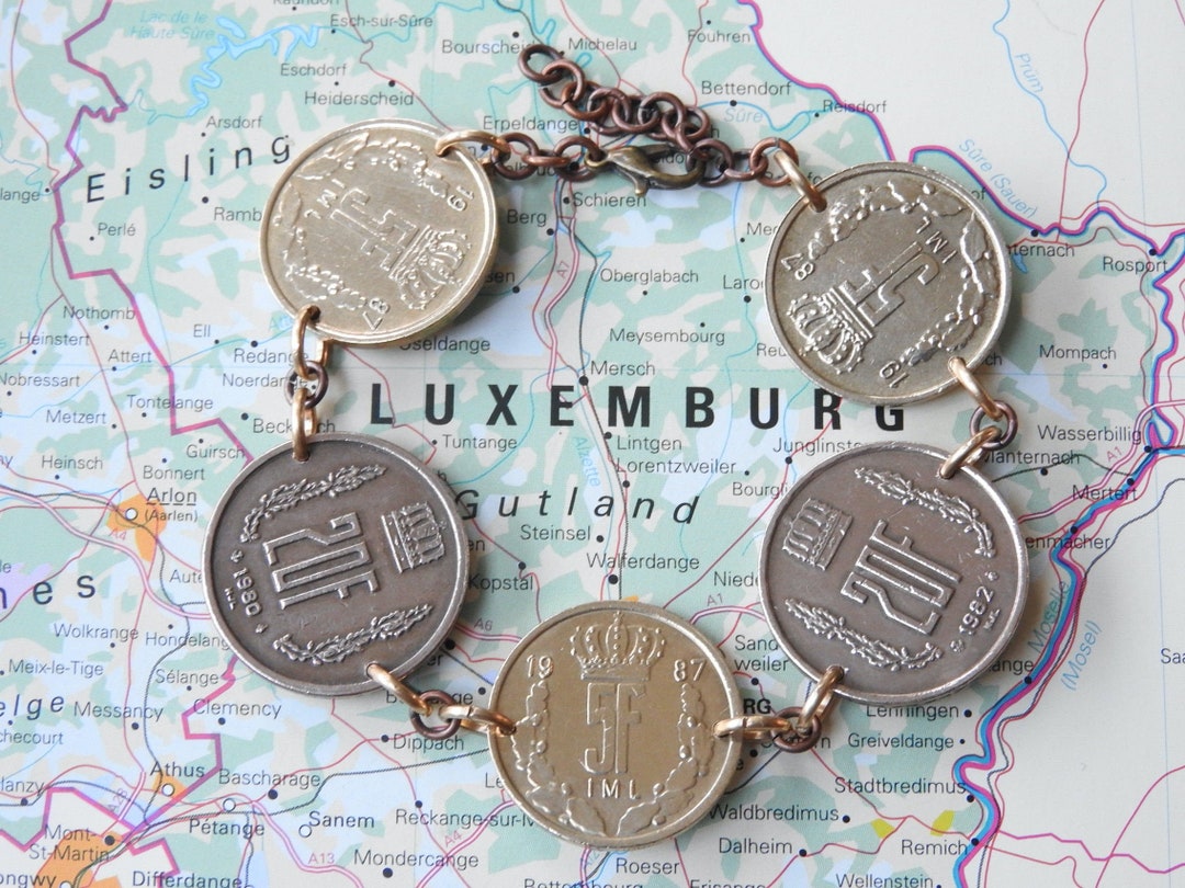 Luxembourg Coin Bracelet 2 Different Designs Made of Genuine Coins 5