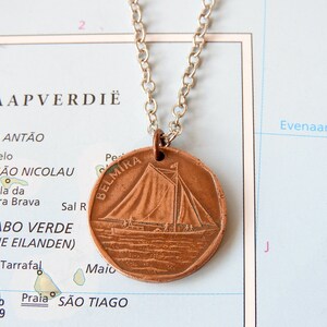 Cape Verde coin necklace/keychain 5 different designs globetrotter turtle personalized Cape Verde necklace sailboat contra Bruxas Coin necklace 2