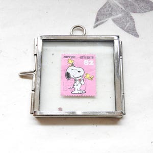 Snoopy Postage Stamp in Mini Frame | Framed Peanuts Stamp | Charlie Brown Gift | Vintage Comic Art | Tiny Snoopy Decor | Nostalgic Gift