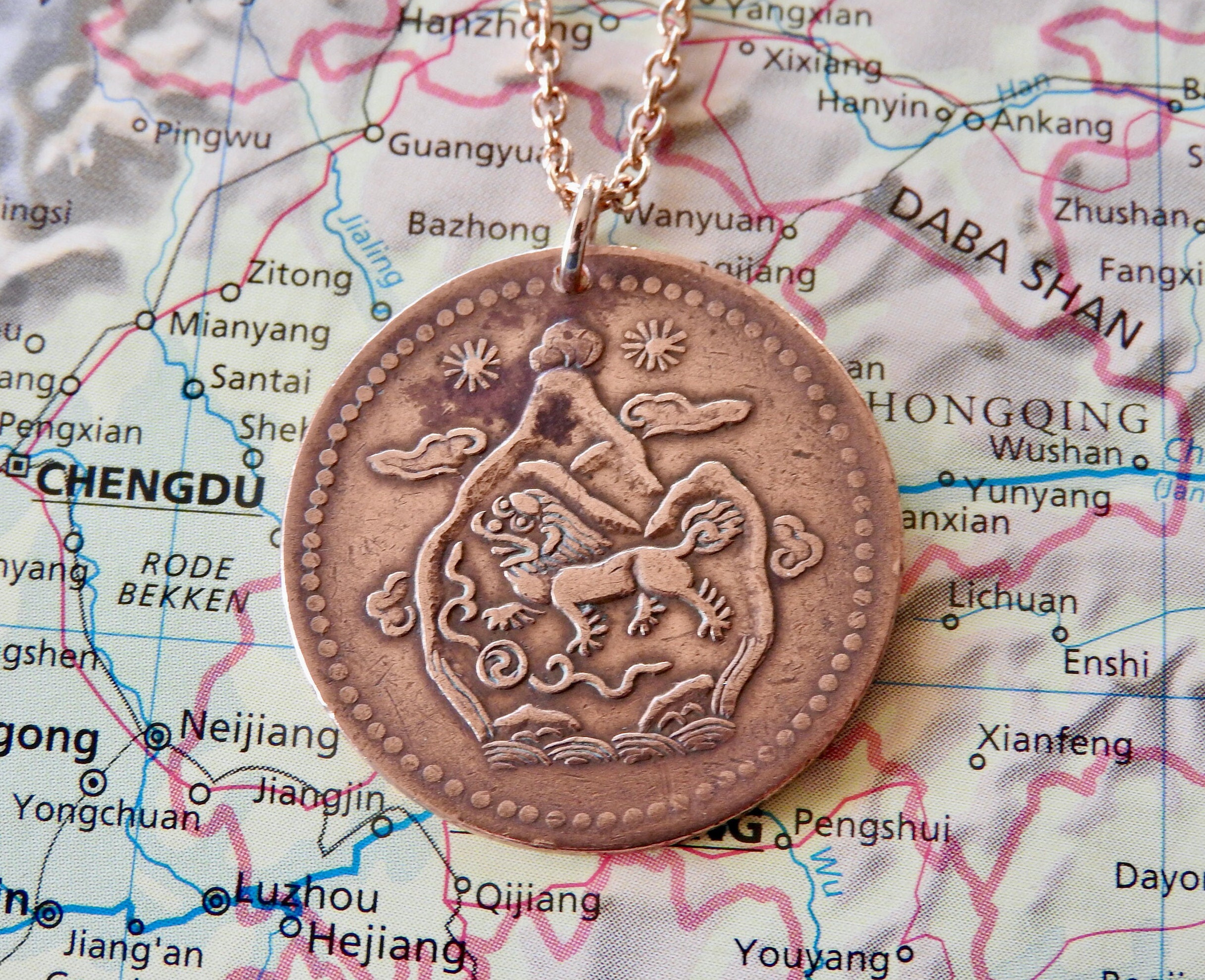 Tibet 5 Sho 1947 Coin Necklace/keychain 